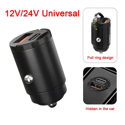 Car Charger Fast Charging 12v to 24v 4 USB Port Plug with Voltmeter