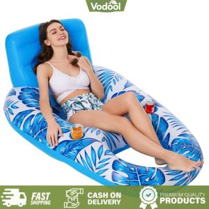 [VSC] Inflatable Pool Float Chair Multifunctional Pool Floating Backrest Chairs Portable Foldable Swimming Pool Accessories