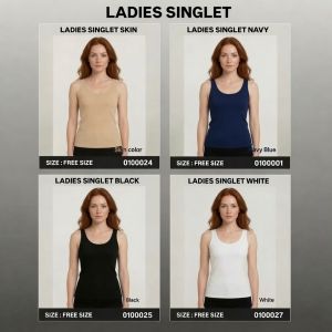 Women Premium Viscose Sleeveless Singlet | Basic Innerwear Top | Color Black White Skin Navy | Free Size