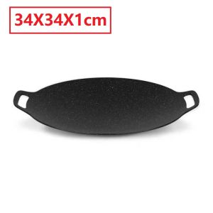Grill Pan Outdoor Camping Smokeless Cooker BBQ Ceramic Barbeque Plate For Stove