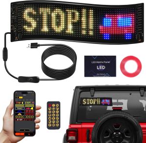 Programmable Scrolling LED Sign Flexible Digital Display USB & APP ControlCustom DIY Editor for Text Patterns & Animations Perfect for Car Store School Hotel