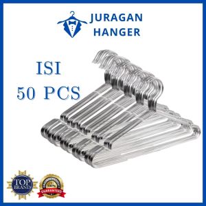 Juragan Hanger - Gantungan Baju Anti Karat Isi 50 pcs Harga Promo Murah Hemat Hanger Kawat Stainless