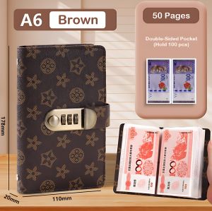 Envelope Lockable Cash Savings Book – Save Money Savings Challenge Large Capacity Money Organizer with Password Protection (Holds 100 pcs)
