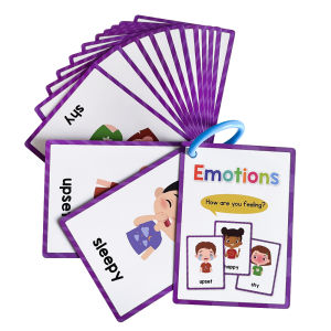 17PCS Montessori Feeling Emotional Intelligence Flash Cards Visual Cards Educational Tool For Kids Early Childhood Toddlers - Teaching Empathy Activities Cards Coping & Social Skills Educational Toy