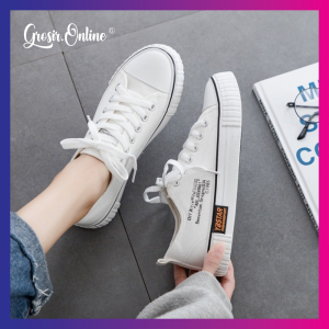 COD [ BAYAR DITEMPAT ] 101 Sepatu Wanita Sneakers Tali Kanvas Model Terbaru 2021 Trendy dan Elegan