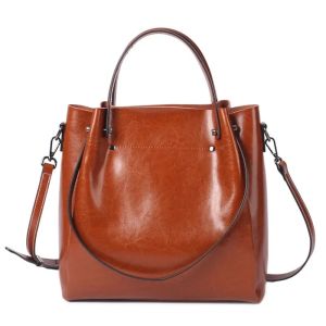 Royal Bagger Top-Handle Bags for Women Genuine Cow Leather Large Capacity Shoulder Crossbody Bag Fashion Commuter Handbag 2107