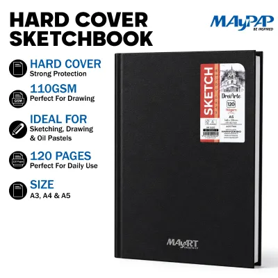 MayArt DroiArte Hard Cover Sketch Drawing Book 110gsm A3/A4/A5