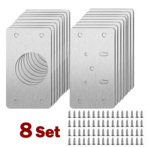 YESPERY 4/8/12Pair Hinge Repair Plate Cabinet Furniture Drawer Table Repair Mount Tool Hardware Stainless Steel Hinge Fixing Plate