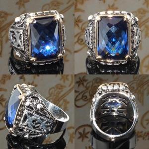 Talent Star Luxury Square Cubic Zircon Men Finger Ring Party Banquet Jewelry Decor Gift
