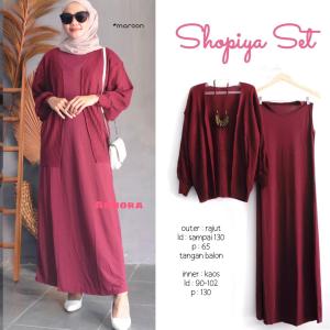 BISA COD Setelan Terbaru Dress Panjang Polos Dengan Outer Rajut Wanita Dewasa Shopiya Set Ti Amo Fashion Store