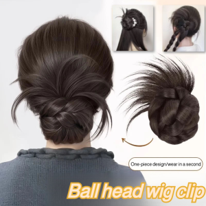 Low Tie Grip Clip On Womens Wig Bun head wig piece Natural fluffy hair artifact wig bag Elegant hai