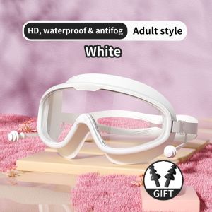 IMUTO Children/Adults Fashion Big-frame Waterproof High-definition Swimming Goggles with Earplugs/ Safety Cleans Screen Eyeglasses
