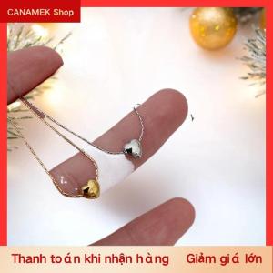 CS 2 Mảnh Thiết Lập Thời Trang Mini Dễ Thương Hình Trái Tim Mặt Dây Chuyền Vòng Cổ Bông Tai Cho Cô Gái Ngọt Ngào Không Phai Titan Thép Choker Tai Đinh