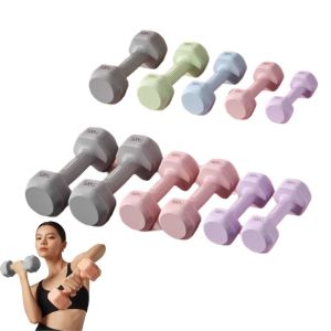 LITTLEX Tay cầm bằng cao su mềm Bộ tạ thể dục Tay cầm cong không trượt 2kg Cặp tạ Chất lượng cao Bộ tạ tay Thể dục nữ