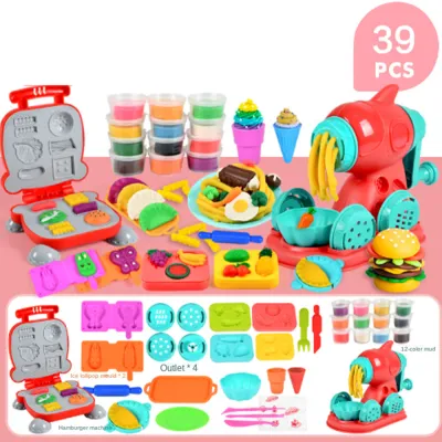 [READY STOCK] 3D Color Clay Toy Noodle Maker Machine Toys Dough Set Ice Cream Double Twister Playdoh Play Doh Plasticine Toys