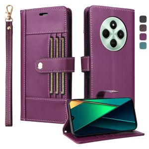 Case For Xiaomi Redmi 14C 13C 12C Magnetic Leather Wallet Card Slot Flip Cover Casing