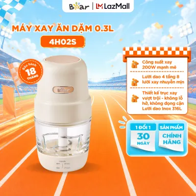 Máy Xay Ăn Dặm Bear 0.3L Máy Xay Thực Phẩn Cho Bé Ăn Dặm Cối Thủy Tinh Máy Xay Cháo Mini Máy Xay Thịt Ăn Dặm CH-4H02S