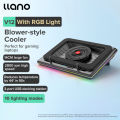 【Local stock】llano V12 Laptop Cooler Powerful Turbo-Fan RGB Blower-style Cooling Pad with Infinitely Variable Speed 3 USB ports for Rapid Cooling Gaming Laptop, For 15.6-21inch. 