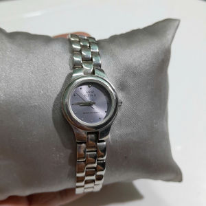 Đồng hồ đeo tay nữ ANNE KLEIN size 21mm dây kim loại màu bạc mặt tròn thanh lịch