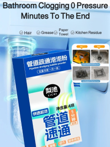 🔥Hot sale🔥 Pipe cleaning bubble powder Safe and non-toxic Strong oil dissolving agent High-efficiency pipe cleaning agent Kitchen pipe deodorizing agent Toilet deodorizer