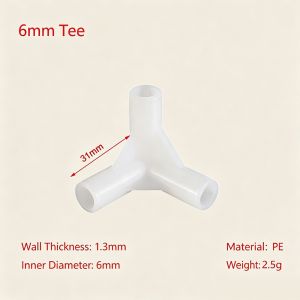 LONGB 5pcs 8mm Khớp nối ống nhựa Trắng Đen Ống nối chữ T 90 độ hai chiều Các khớp nối cố định của lều Khóa nối cố định lều
