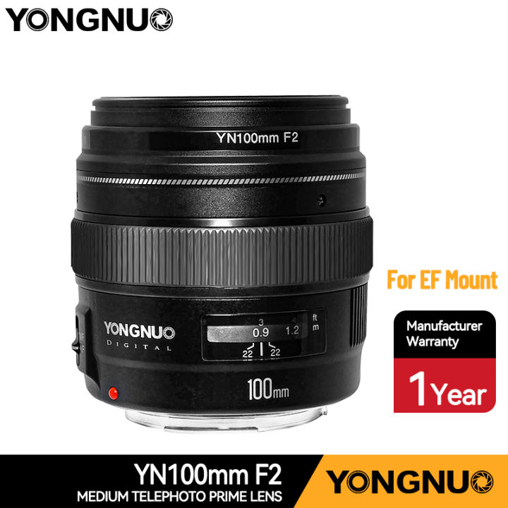 YONGNUO 100mm Canon EF Lens YN100mm F2 Telephoto Prime Lens for Canon ...