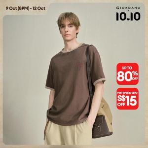Giordano Men Men Pure Cotton T-Shirt Free Shipping 18026809