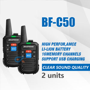 Baofeng BF-C50 Walkie Talkie Set of 2 Mini Two-way Radio 5W 16Channels UHF 400-470MHz Ultra Thin walkie talkie