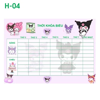 Thời Khoá biểu Kuromi (các mẫu khác nhau)