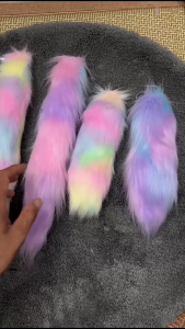 40cm/25cm Faux Foxy Tail Keychain Ornament Soft Plush Designing Keyring Holder Charm Fashionable Plush Gift