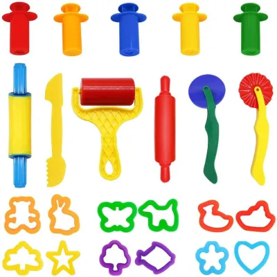 【SG】23PCS DIY Mold Modeling Clay Kit Slime Plastic Play Dough Tools Set Cutters Moulds Toy For Children Kid
