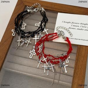 [COD] ZNPNXN Multi-layer Fashion Beaded Chain Cross Pendant Bracelets For Wen Men Hip Hop Punk Party Jewelry Gift