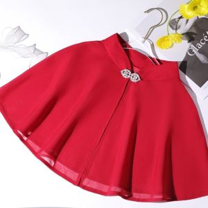 JESJELIU Elegant Bridal Wrap Wedding Accessories Wedding Cloak Bride Cape Evening Prom Cape Wedding Bridal Shawl Chiffon Shawl