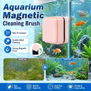 Double-Sided Magnetic Cleaning Brush Strong Magnetic Power Fish Tank Glass Cleaner Algae Scraper No Blind Spot Design Aquarium Accessories