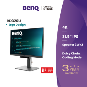 BenQ RD320U 32" 4K+ Programming Monitor | Coding Modes | USB-C | Nano Matte | MoonHalo | 2000:1 | Daisy Chain