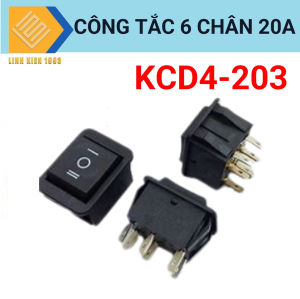 KCD4-203 công tắc ON-OFF-ON có 6 chân 20A màu đen