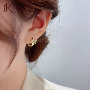 Frascati Girls Sweet Metal Bow Hoop Earrings Korean Fashion Jewelry For Woman Party Elegant Accessories
