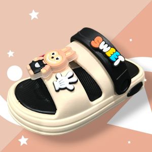 LED Light Button Labubu Kids Sandal Odorless Light Weight Boy Trendy Slides Sandal Budak Lampu Kasut Lampu 儿童闪光灯凉鞋