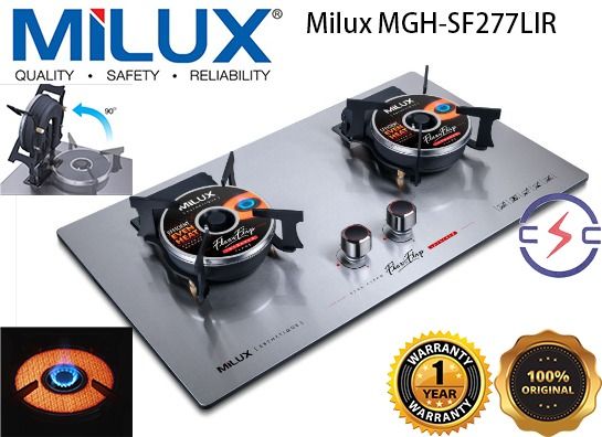 Milux MGH SF277LIR Flexible Flip Up Infrared Stainless Steel Built in Hob with Safety Device 7.8kW Dapur Gas Lazada Lazada