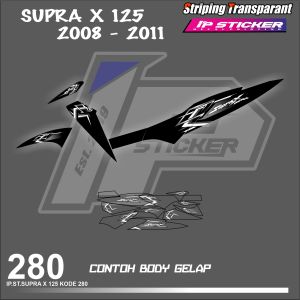 SUPRA X125 2008-2011  (COD) STIKER STRIPING MOTOR HONDA SUPRA X125  HOLOGRAM DAN TRANSPARAN