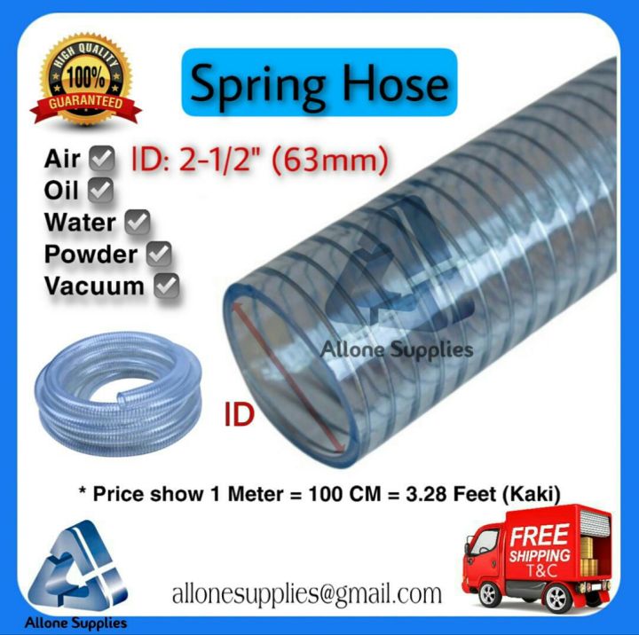 2 1/2''(63mm) Spring Hose [1meter] ,Vacuum Hose, Water Hose, Air Hose