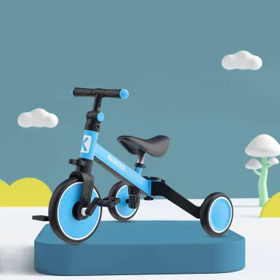 Toddler Balance Bike 1-5 Years Foldable Rear Wheels Training Trike with Footrest Front Wheel Safe Learning Bike Pedal Kids Tricycle