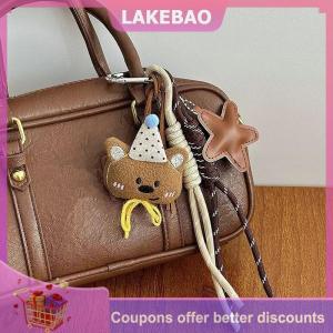 【LAKEBAO】 Dễ Thương sang trọng gấu túi Mặt dây chuyền đáng yêu thú nhồi bông Keyring leo dây Keychain cho cô gái Ba lô treo trang trí