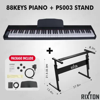 RIXTON Electric 88 Keys Piano Digital 88 Keys Electric Keyboard w/ MIDI Function and Sustain Pedal