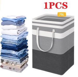 1pcs Large Laundry Basket Waterproof Freestanding Laundry Hamper Collapsible Tall Clothes Hamper with Extended Handles for Clothes Toys in the Dorm and Family 75L