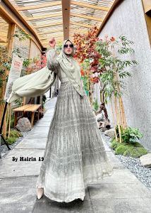 MAHDIYA OUTFIT - GAMIS HAIRIN 19 SYARI - BUSUI SET KERUDUNG - GAUN PESTA MUSLIMAH MEWAH ADEM