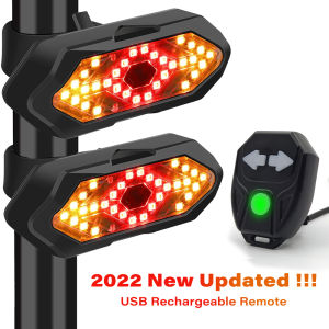 Bicycle Turn Signal Light Wireless Remote Control USB Rechargeable Front Rear Bike Tail Lights for Bicycles Scooters MTB Road