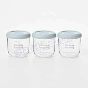 Bamang Bamang Baby Food Storage Container Blue 240ml x 3 Tritan BPA Free Freezer Microwave Safe Weaning Set