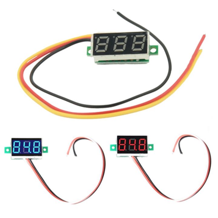 H3Mini Digital Voltmeter DC 0-100V LED Panel Voltage Meter 3-Digital ...