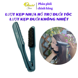 Lược kẹp duỗi kéo ép tóc cán nhựa cán gỗ lông 2 mặt cố định.